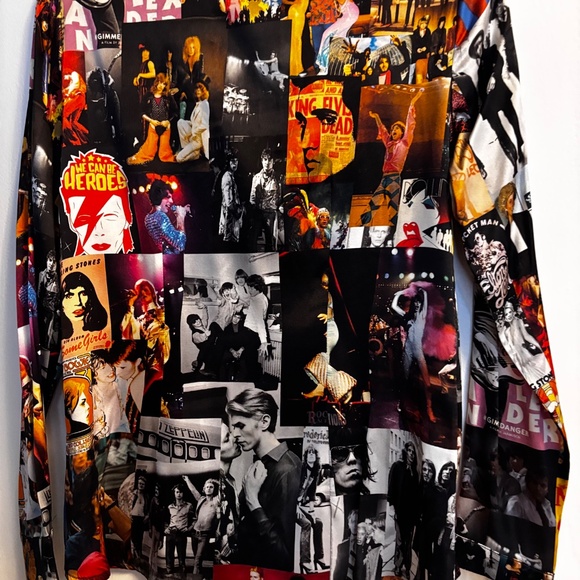 Unbreak.IT Italy Disco Silk  Blouse Button Down Multi Color Small NWT - Picture 12 of 13